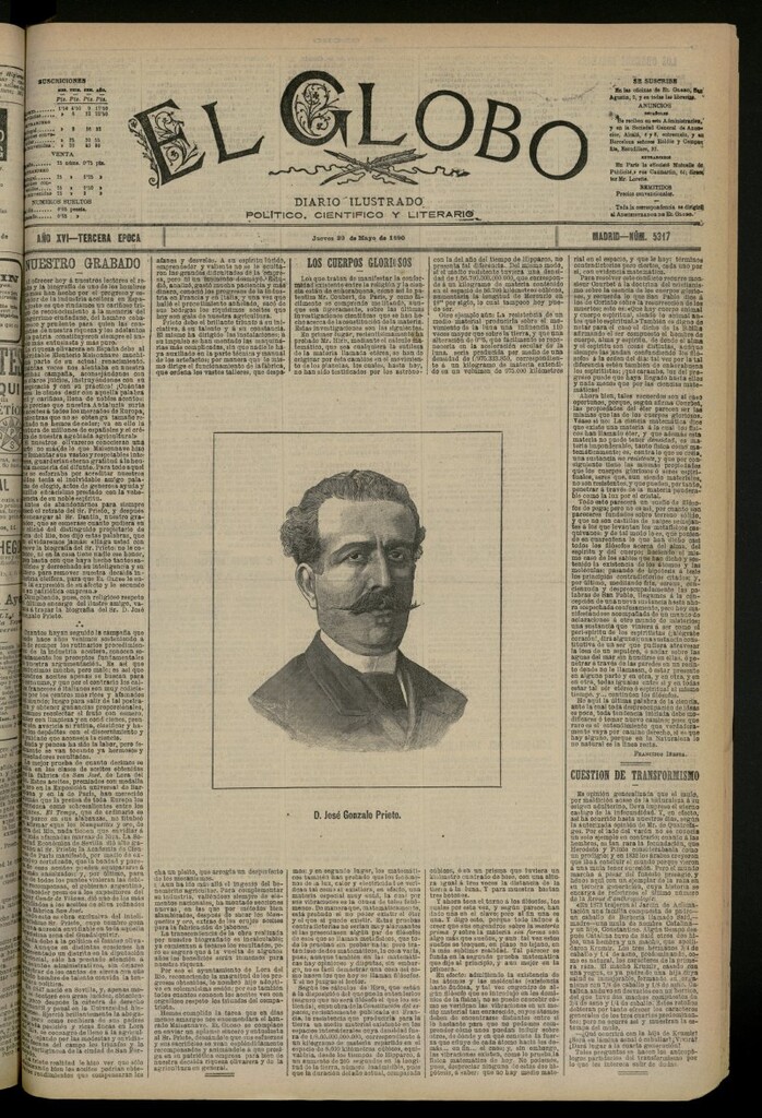 Miniatura de El Globo : diario ilustrado del 29 de mayo de 1890, nº 5317