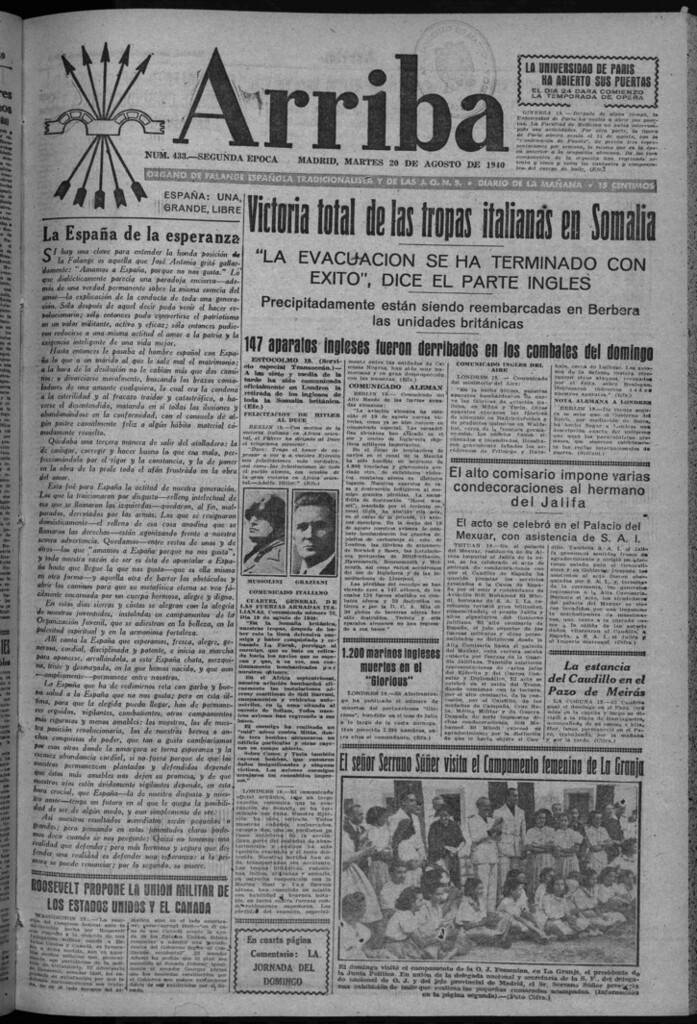 Miniatura de Arriba del 20 de agosto de 1940