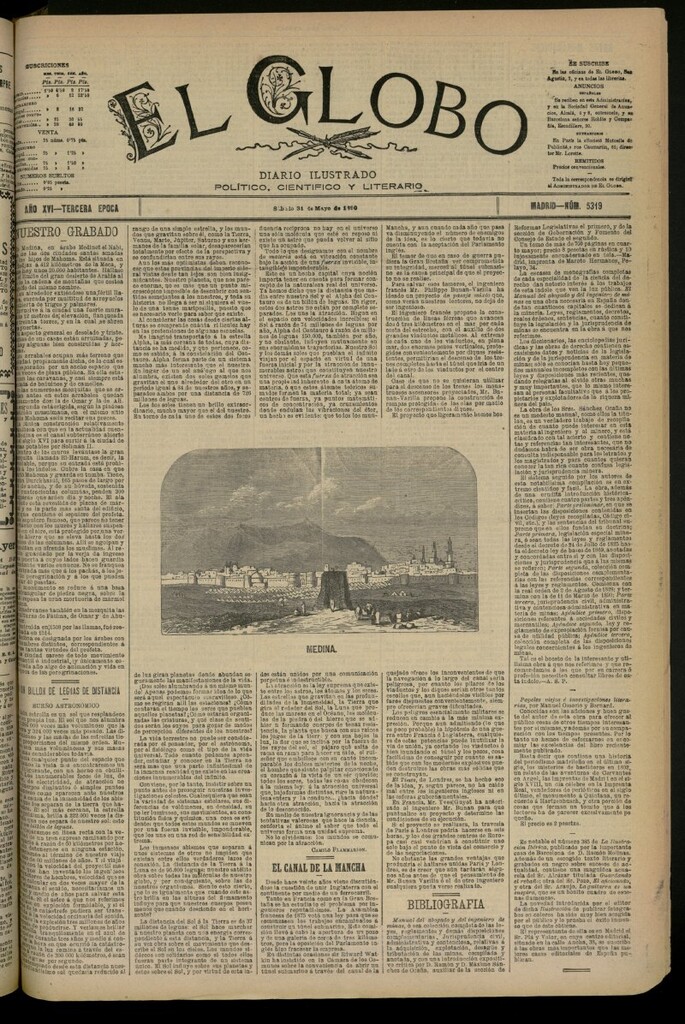 Miniatura de El Globo : diario ilustrado del 31 de mayo de 1890, nº 5319