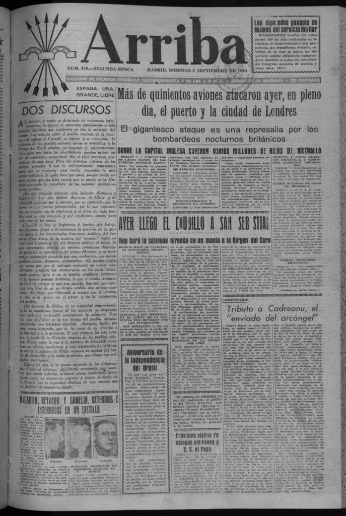 Miniatura de Arriba del 8 de septiembre de 1940