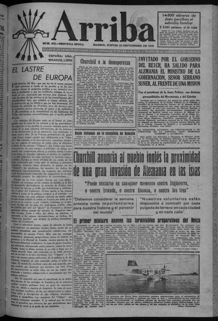 Miniatura de Arriba del 12 de septiembre de 1940