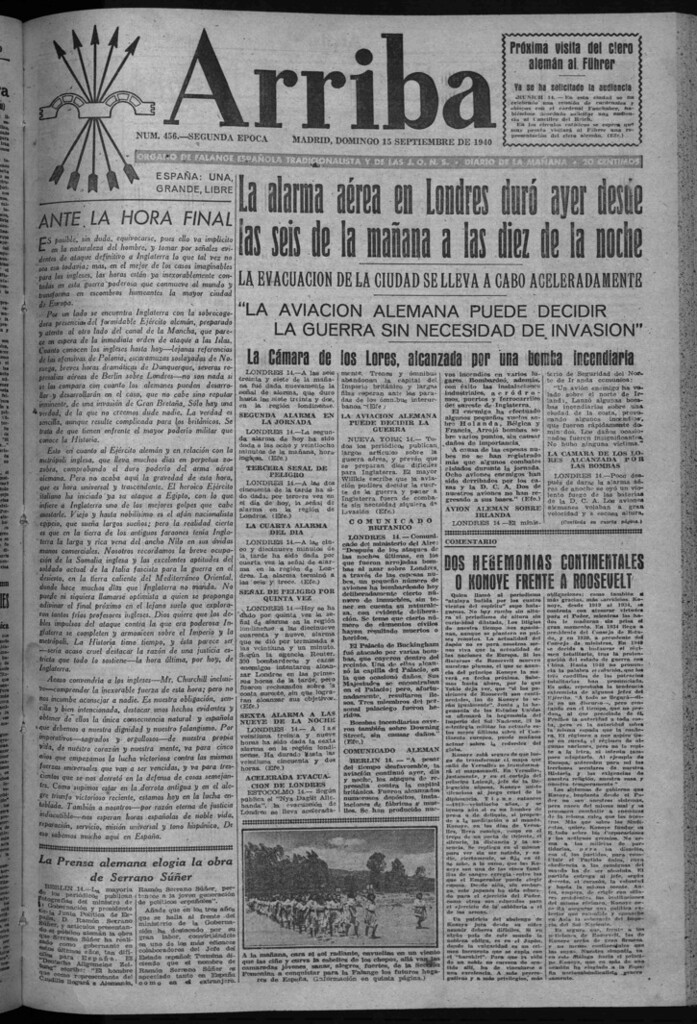 Miniatura de Arriba del 15 de septiembre de 1940