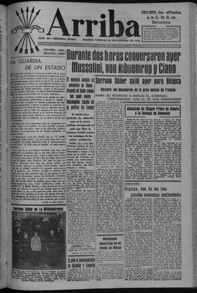 Miniatura de Arriba del 20 de septiembre de 1940