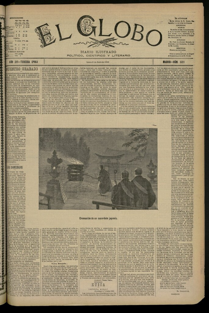 Miniatura de El Globo : diario ilustrado del 2 de junio de 1890, nº 5321
