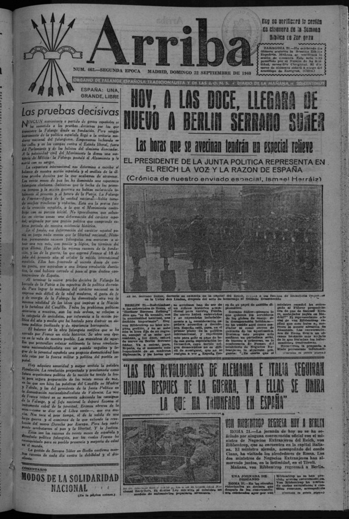 Miniatura de Arriba del 22 de septiembre de 1940