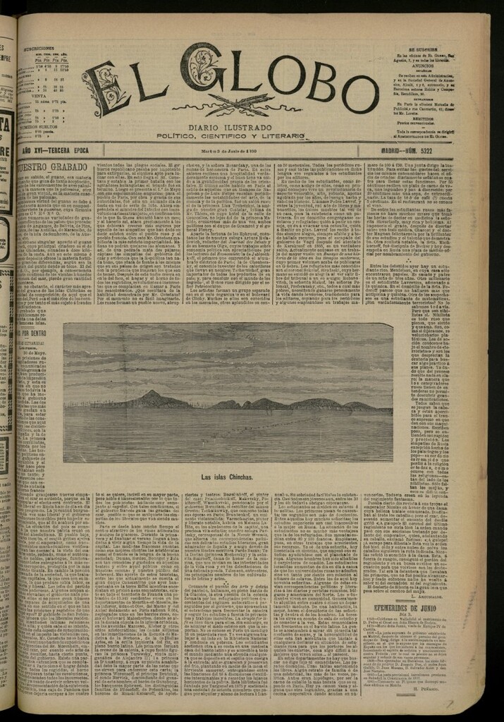 Miniatura de El Globo : diario ilustrado del 3 de junio de 1890, nº 5322