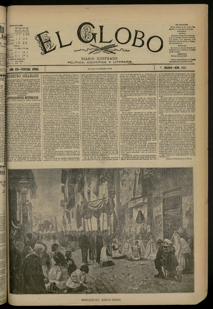 Miniatura de El Globo : diario ilustrado del 5 de junio de 1890, nº 5324