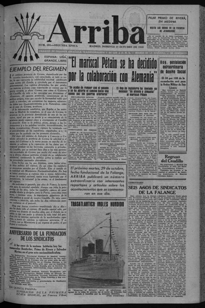 Miniatura de Arriba del 27 de octubre de 1940