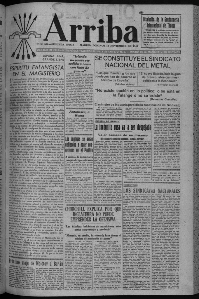 Miniatura de Arriba del 10 de noviembre de 1940