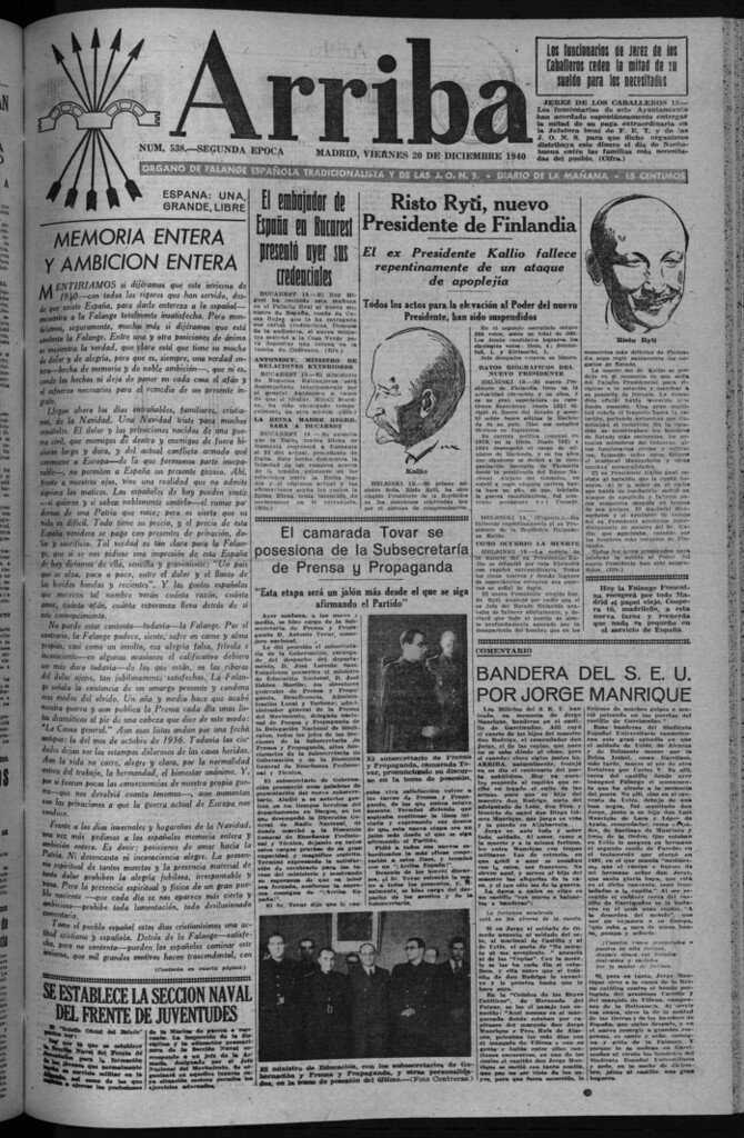 Miniatura de Arriba del 20 de diciembre de 1940