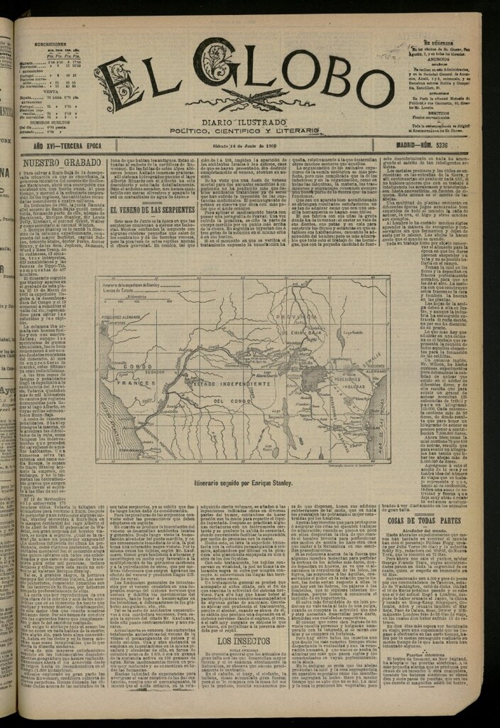 Miniatura de El Globo : diario ilustrado del 14 de junio de 1890, nº 5336