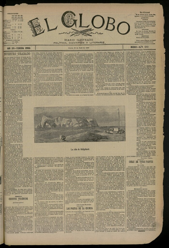 Miniatura de El Globo : diario ilustrado del 26 de junio de 1890, nº 5348