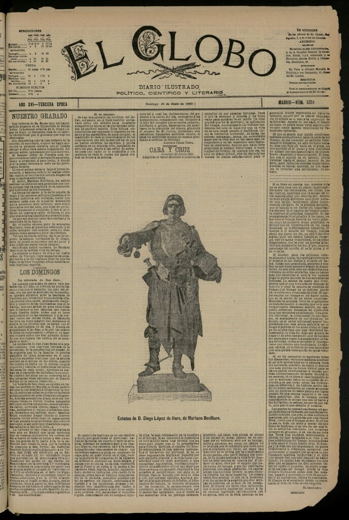 Miniatura de El Globo : diario ilustrado del 29 de junio de 1890, nº 5351