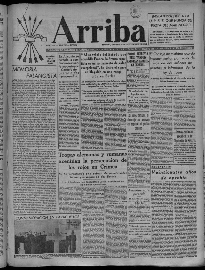 Miniatura de Arriba del 8 de noviembre de 1941