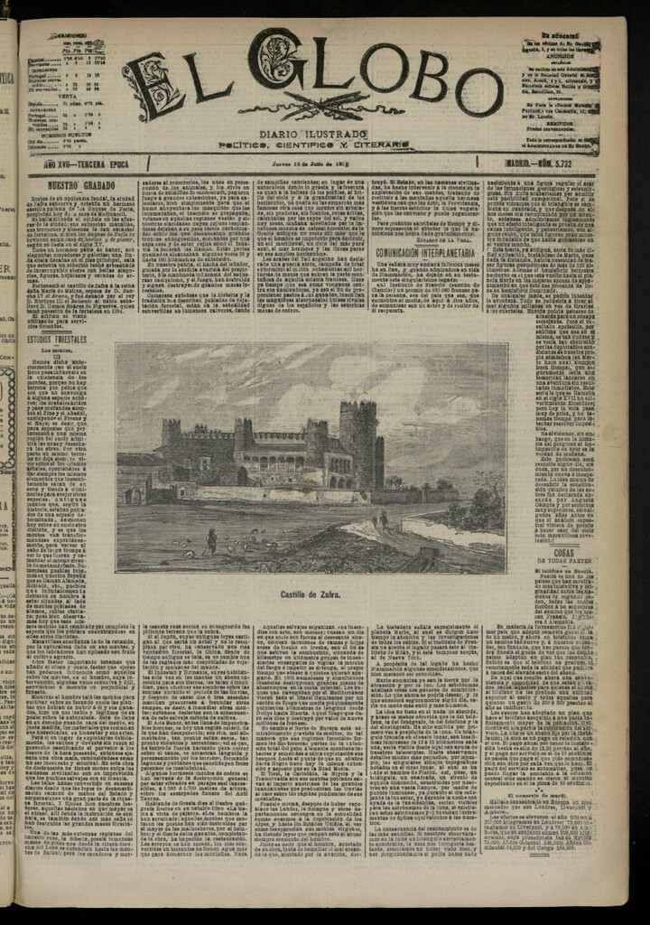 Miniatura de El Globo : diario ilustrado del 16 de julio de 1891, nº 5732