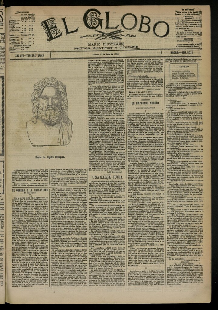 Miniatura de El Globo : diario ilustrado del 17 de julio de 1891, nº 5733
