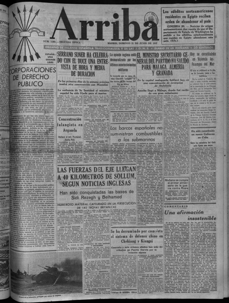 Miniatura de Arriba del 21 de junio de 1942