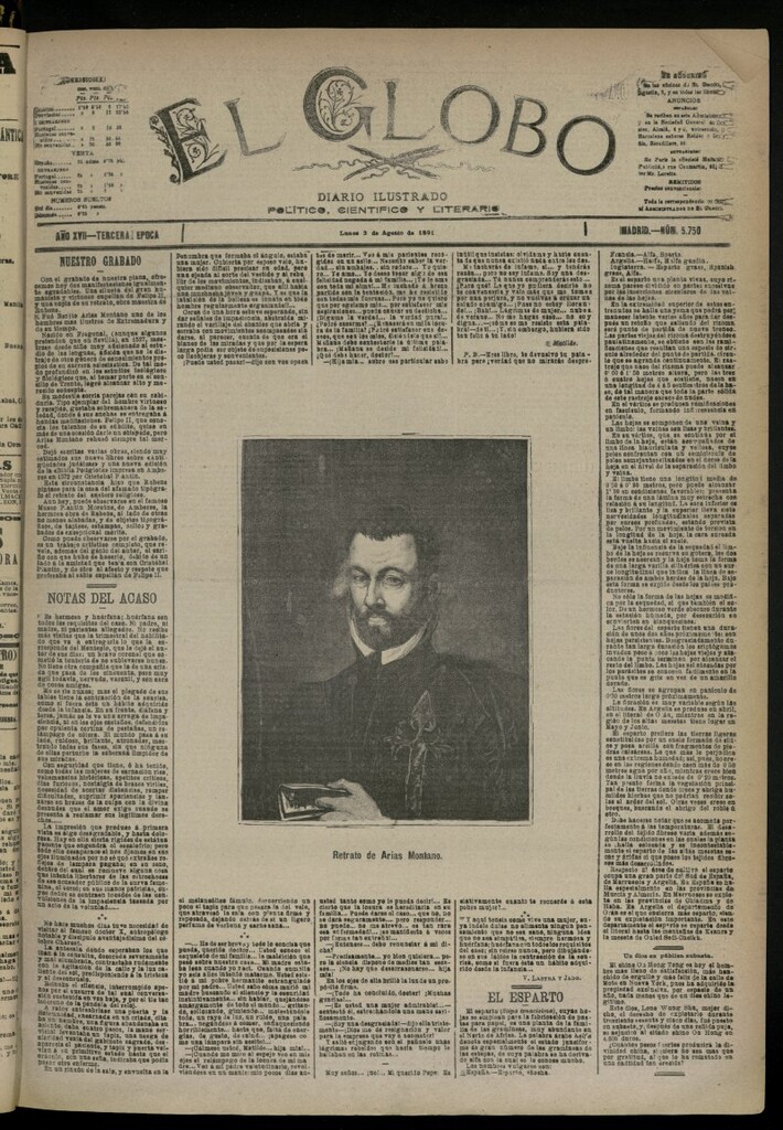 Miniatura de El Globo : diario ilustrado del 3 de agosto de 1891, nº 5750
