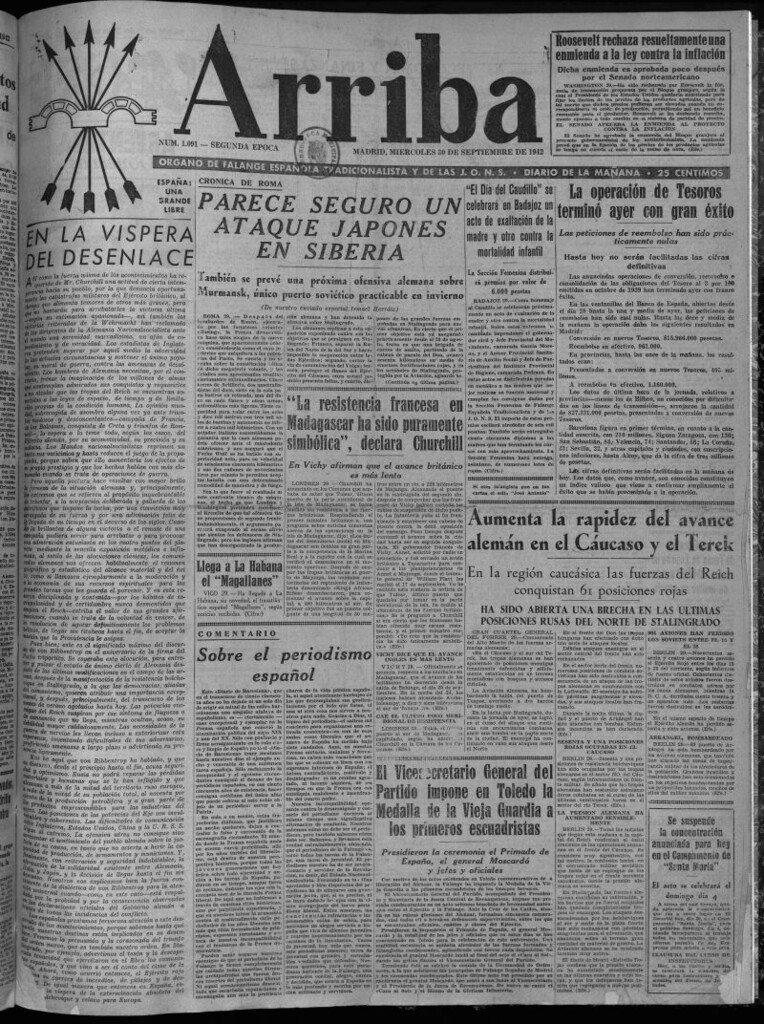 Miniatura de Arriba del 30 de septiembre de 1942