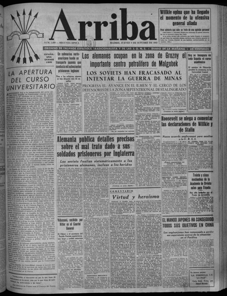 Miniatura de Arriba del 8 de octubre de 1942