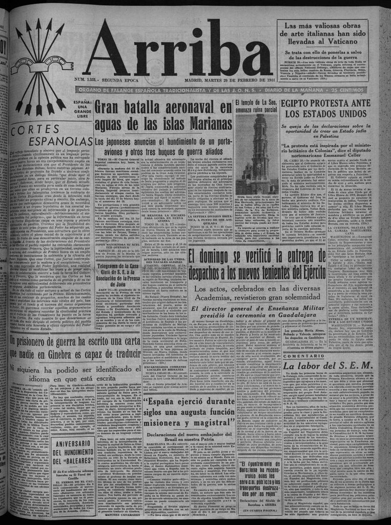 Miniatura de Arriba del 29 de febrero de 1944