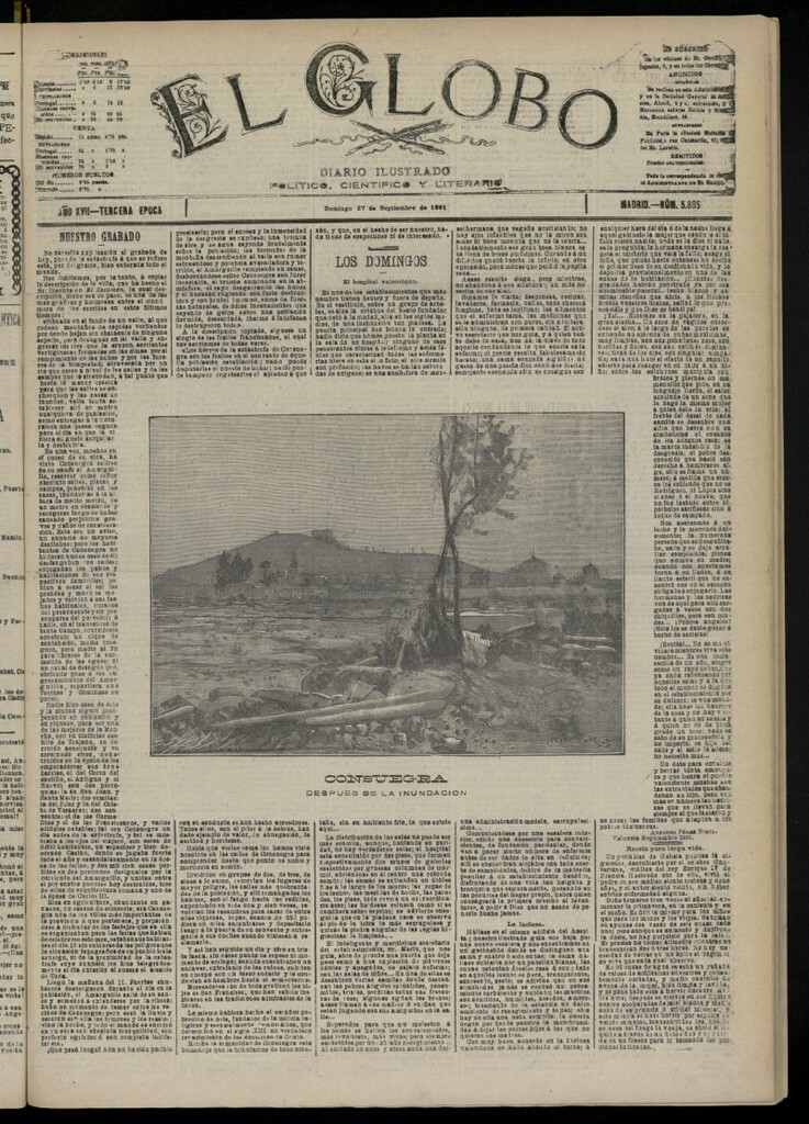Miniatura de El Globo : diario ilustrado del 27 de septiembre de 1891, nº 5805