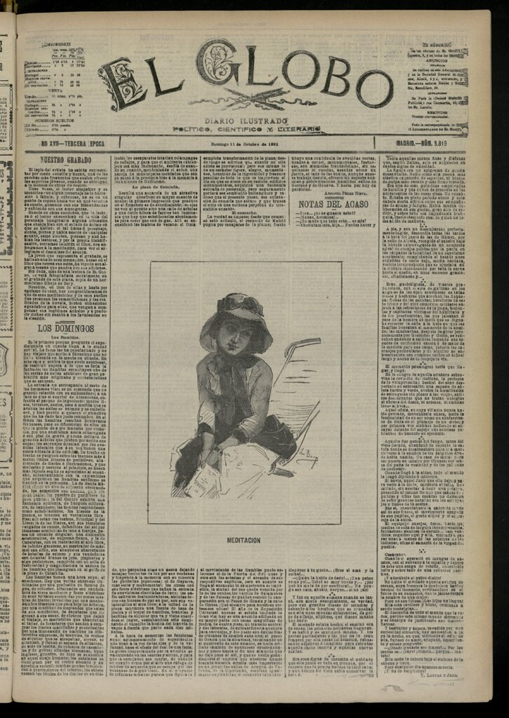 Miniatura de El Globo : diario ilustrado del 11 de octubre de 1891, nº 5819