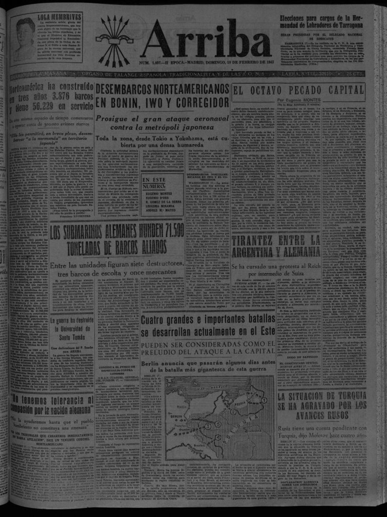Miniatura de Arriba del 18 de febrero de 1945