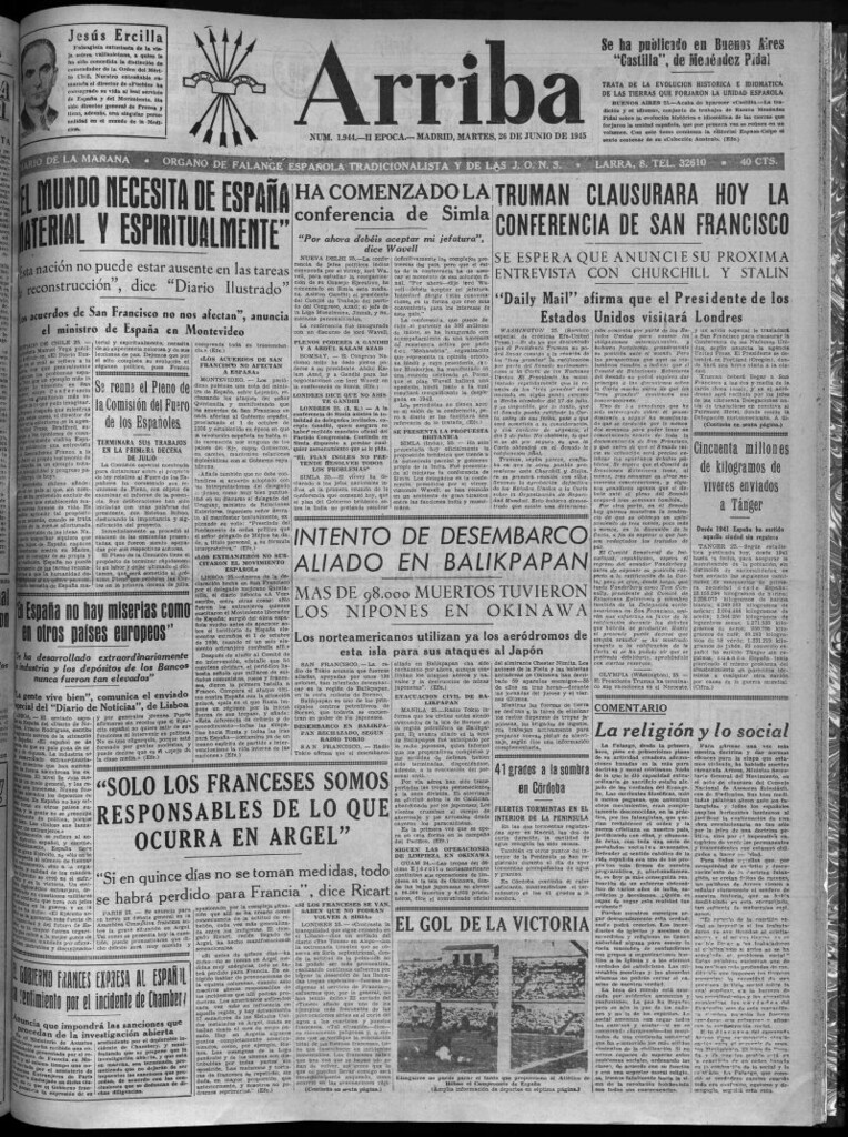 Miniatura de Arriba del 26 de junio de 1945