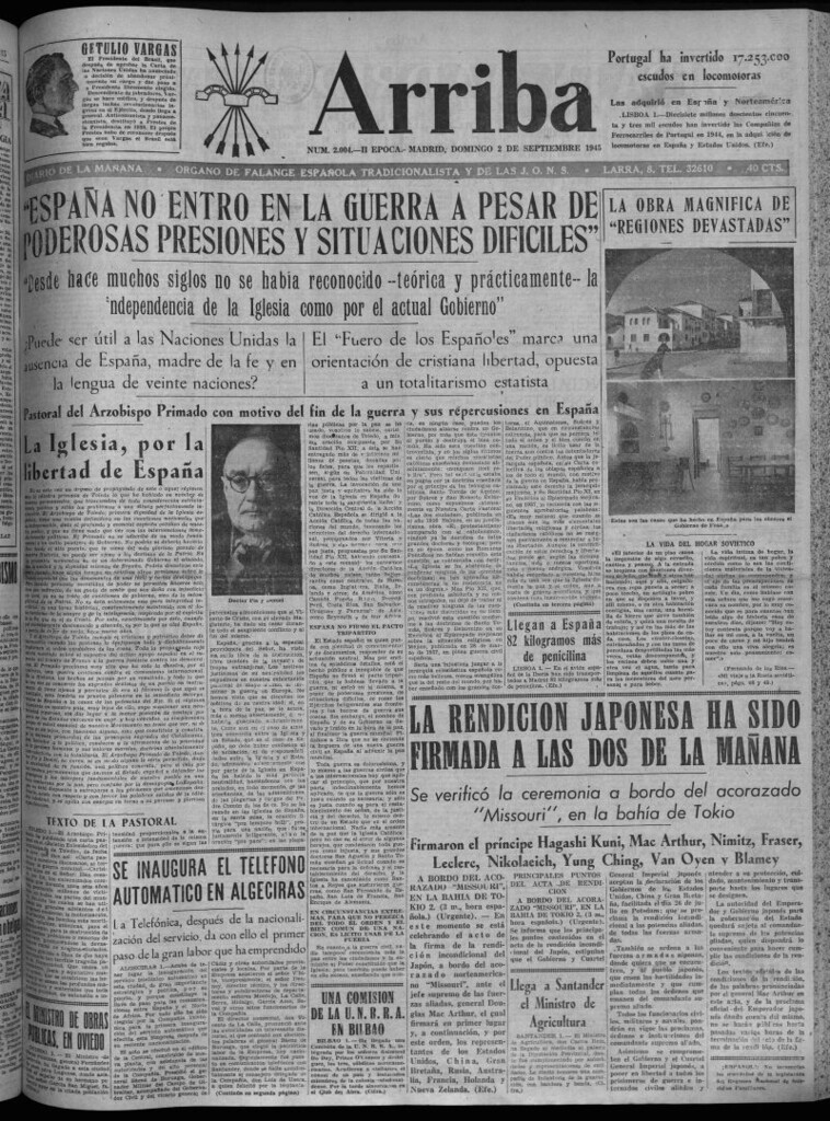 Miniatura de Arriba del 2 de septiembre de 1945