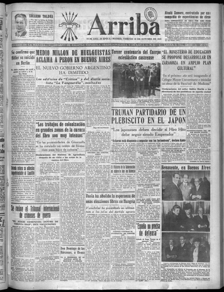 Miniatura de Arriba del 19 de octubre de 1945