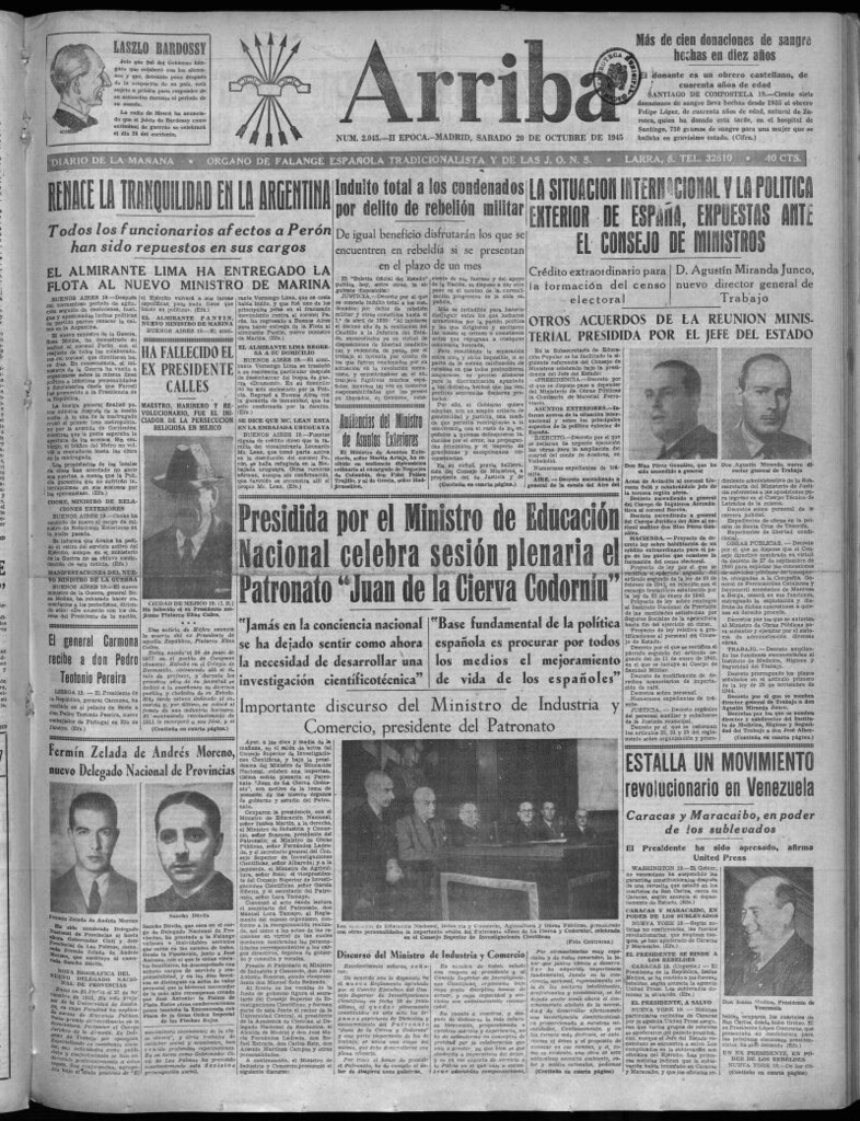 Miniatura de Arriba del 20 de octubre de 1945