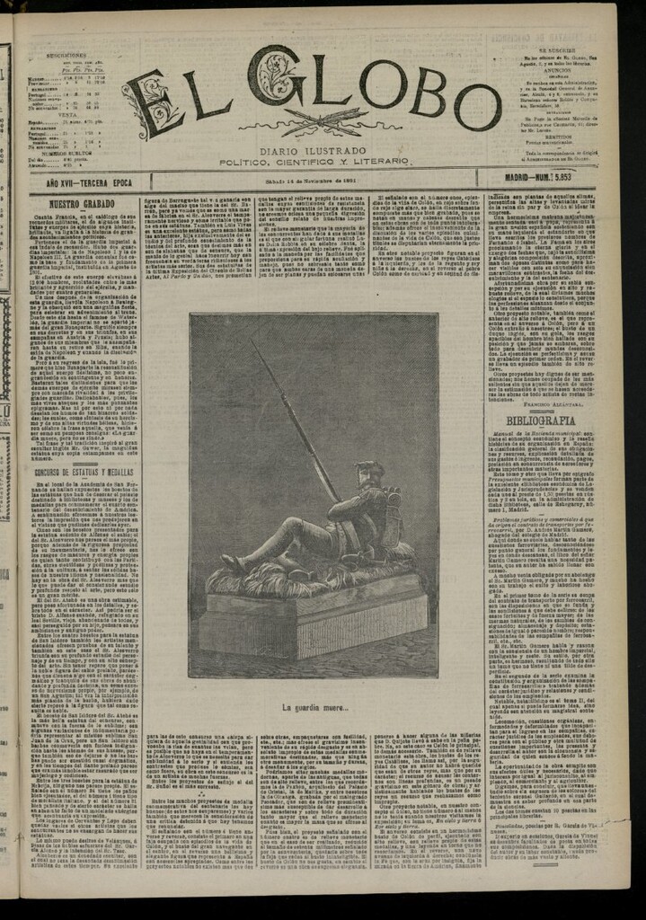 Miniatura de El Globo : diario ilustrado del 14 de noviembre de 1891, nº 5853