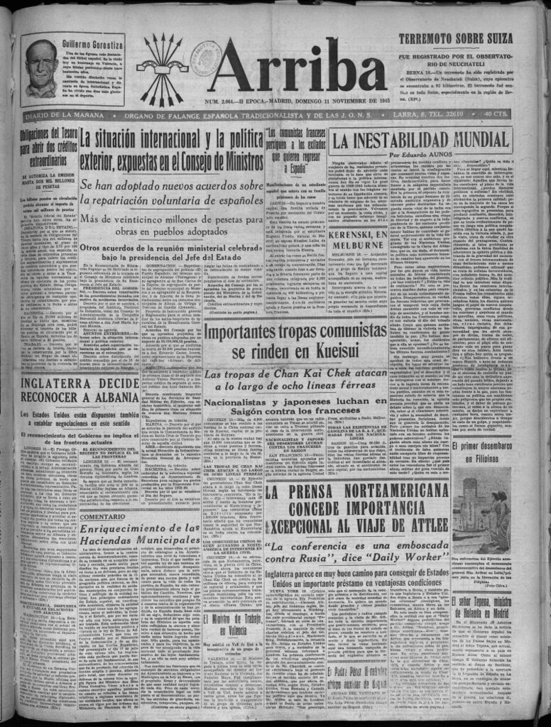 Miniatura de Arriba del 11 de noviembre de 1945