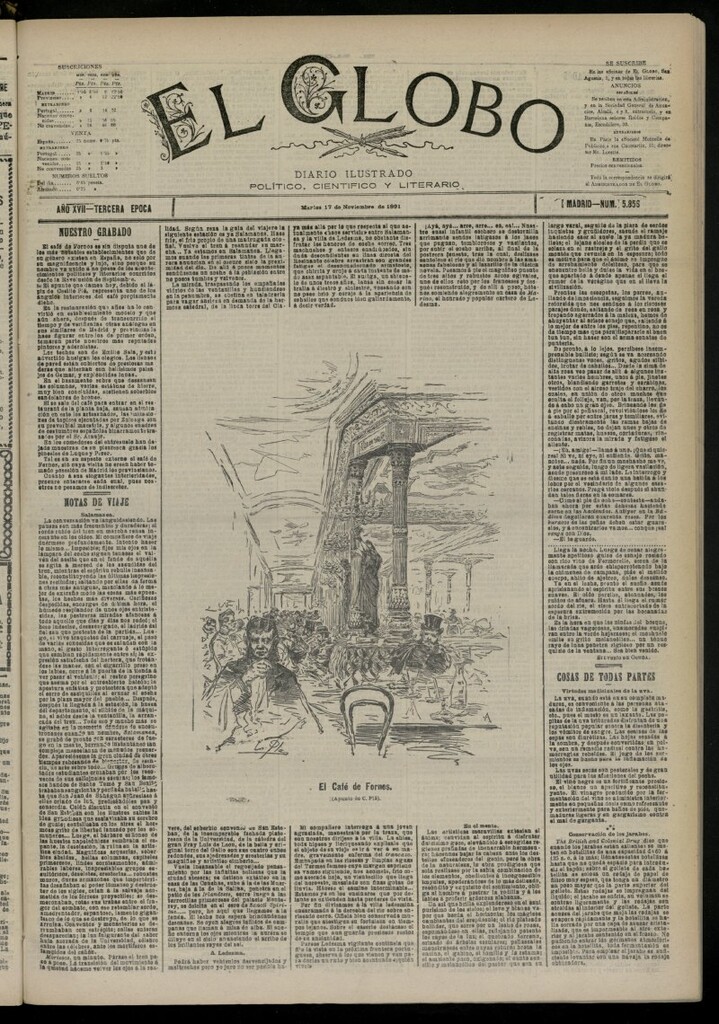 Miniatura de El Globo : diario ilustrado del 17 de noviembre de 1891, nº 5856