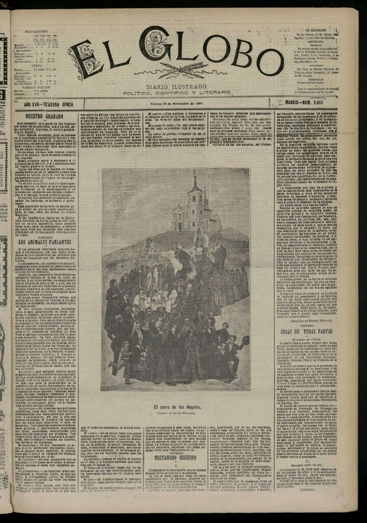 Miniatura de El Globo : diario ilustrado del 27 de noviembre de 1891, nº 5866