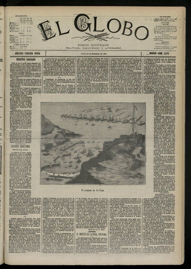 Miniatura de El Globo : diario ilustrado del 10 de diciembre de 1891, nº 5879