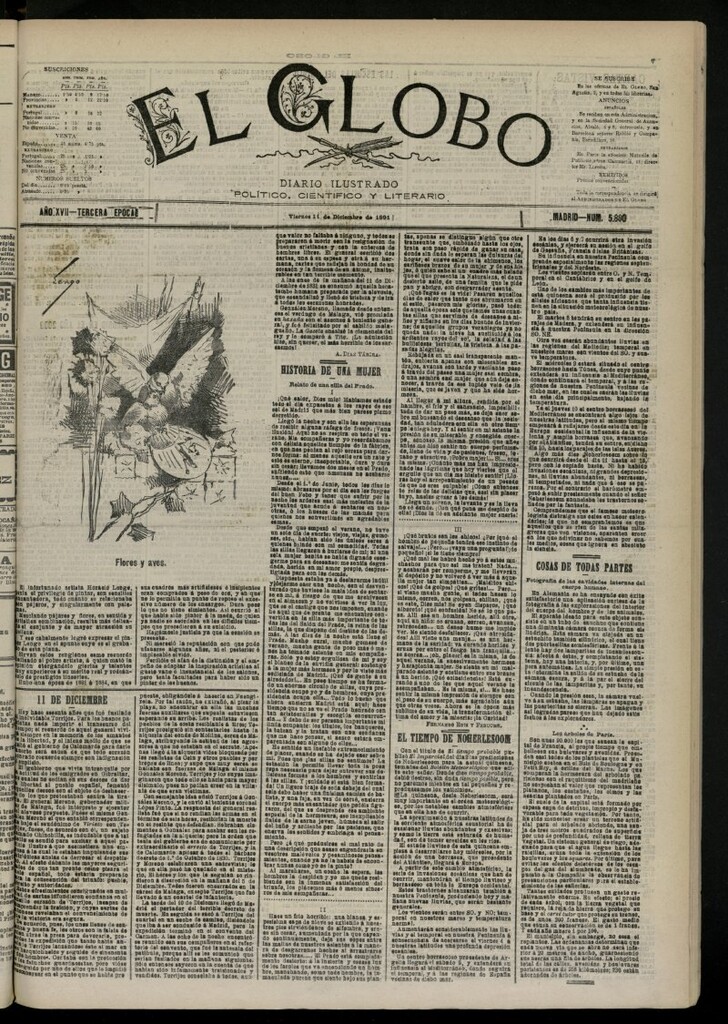 Miniatura de El Globo : diario ilustrado del 11 de diciembre de 1891, nº 5880