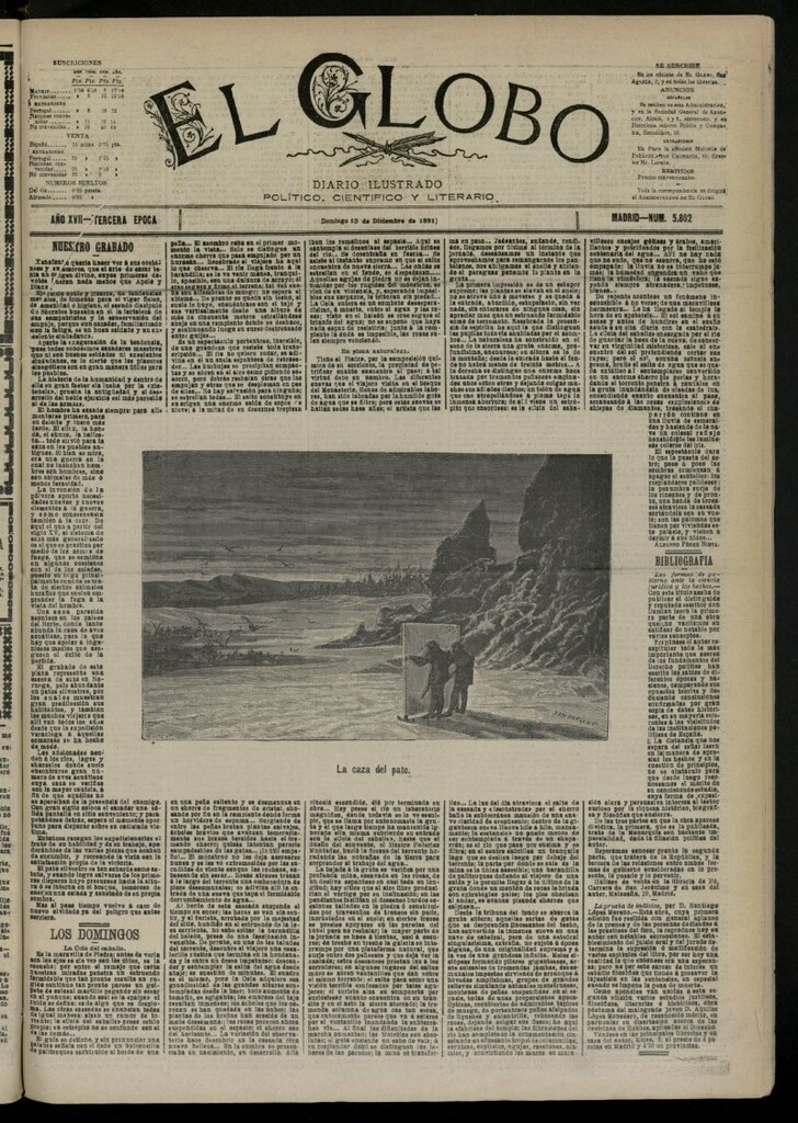 Miniatura de El Globo : diario ilustrado del 13 de diciembre de 1891, nº 5882