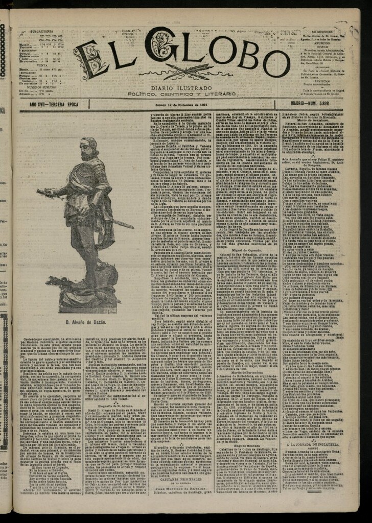 Miniatura de El Globo : diario ilustrado del 19 de diciembre de 1891, nº 5888