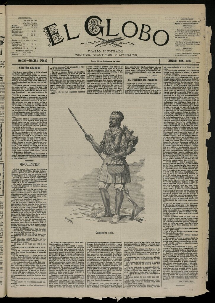 Miniatura de El Globo : diario ilustrado del 28 de diciembre de 1891, nº 5896
