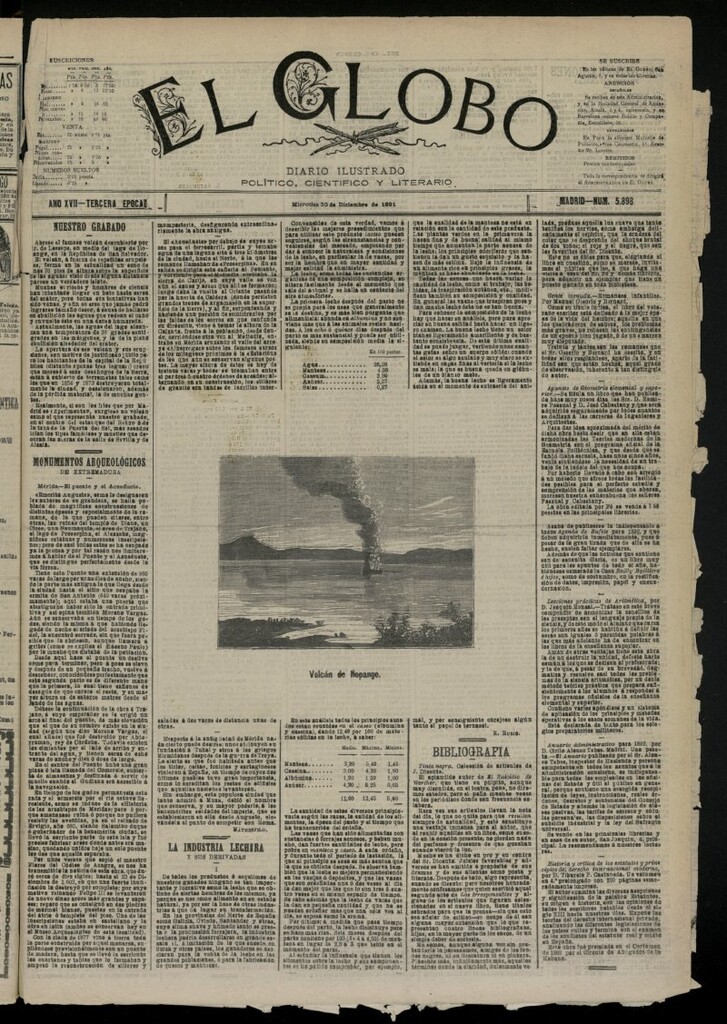 Miniatura de El Globo : diario ilustrado del 30 de diciembre de 1891, nº 5898