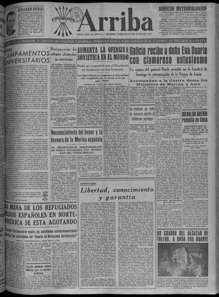 Miniatura de Arriba del 20 de junio de 1947