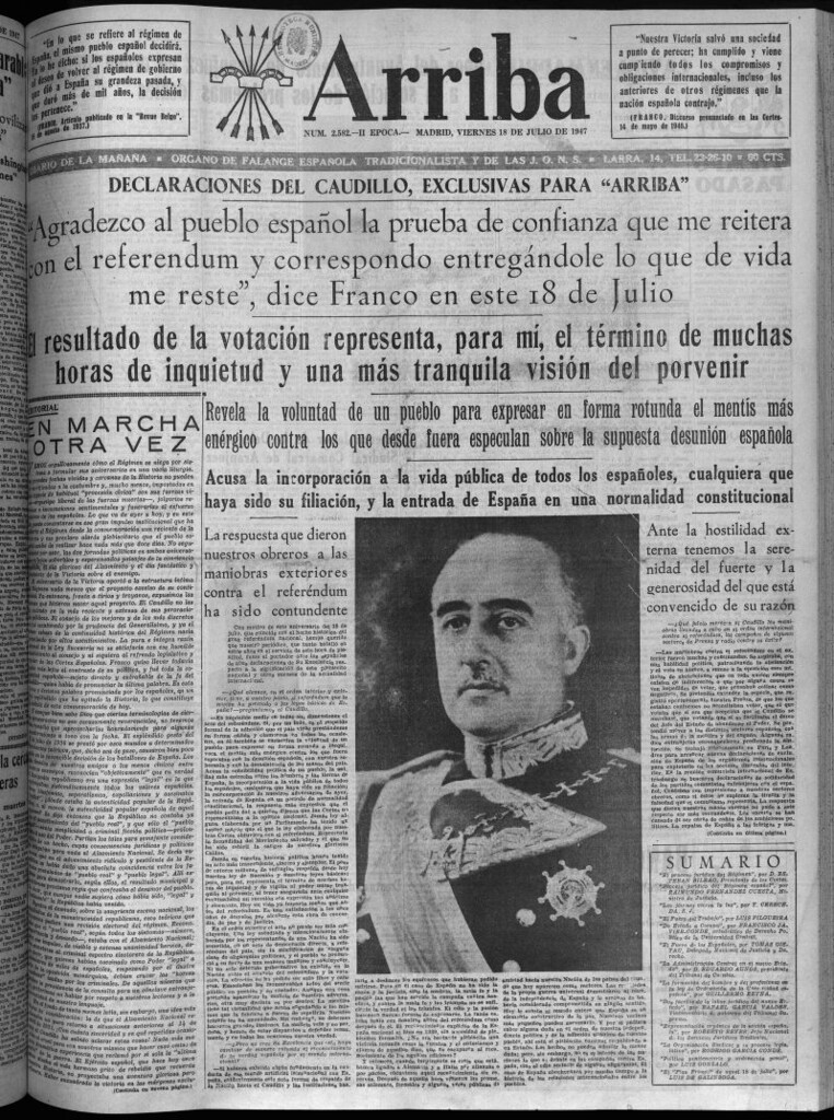 Miniatura de Arriba del 18 de julio de 1947