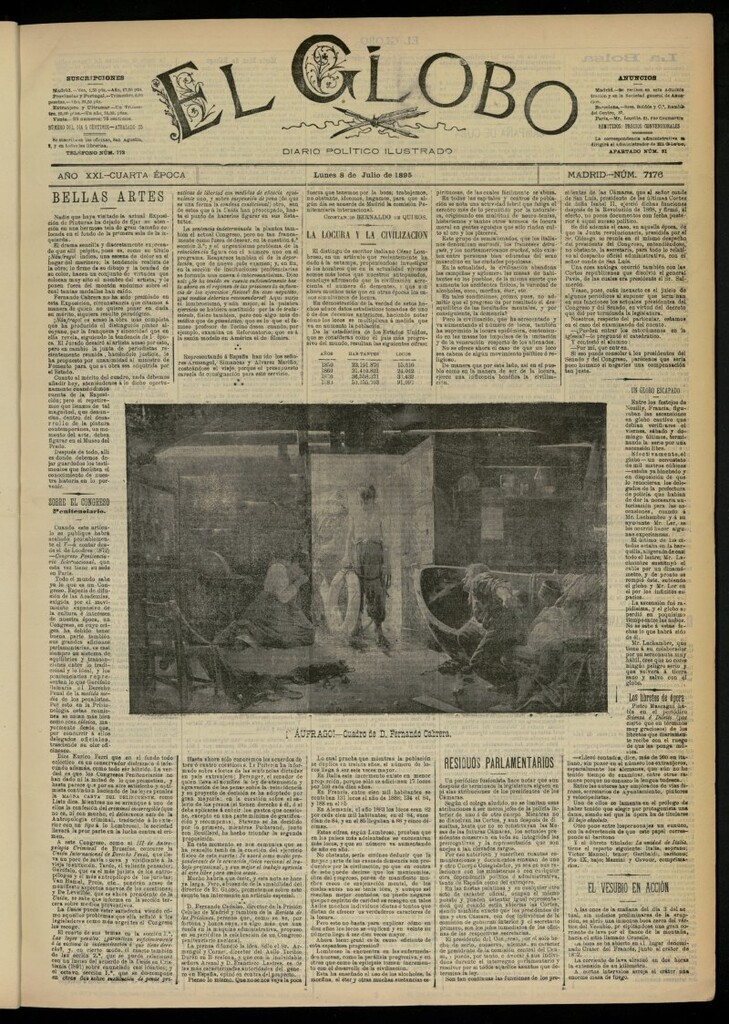 Miniatura de El Globo : diario ilustrado  del 8 de julio de 1895, nº 7176