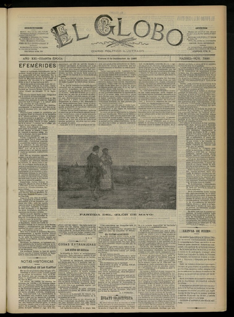 Miniatura de El Globo : diario ilustrado  del 6 de septiembre de 1895, nº 7236