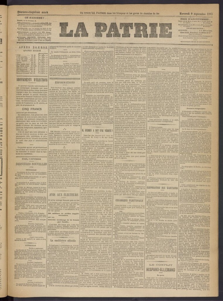 Miniatura de La Patrie del 9 de septiembre de 1885