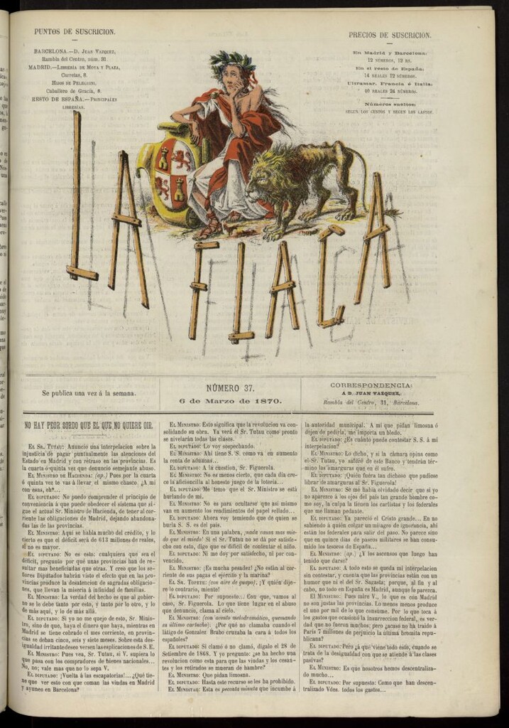 Miniatura de La Flaca del 6 de marzo de 1870, nº 37