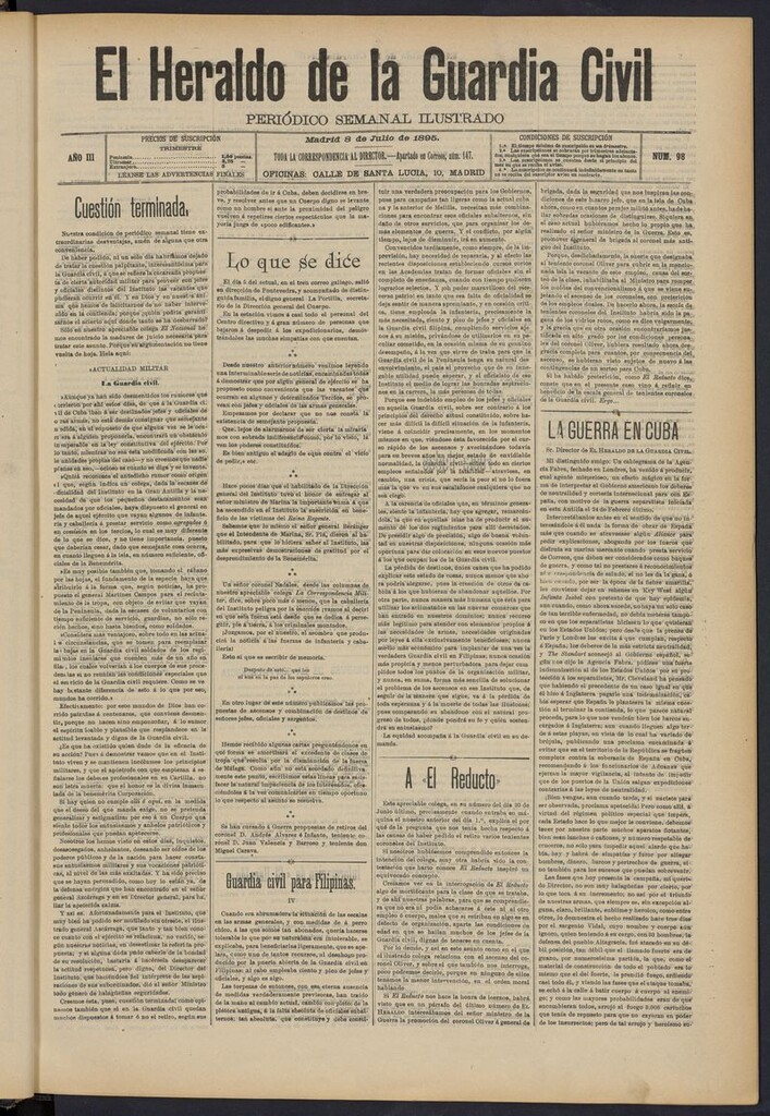 Miniatura de Heraldo de la Guardia Civil del 8 de julio de 1895