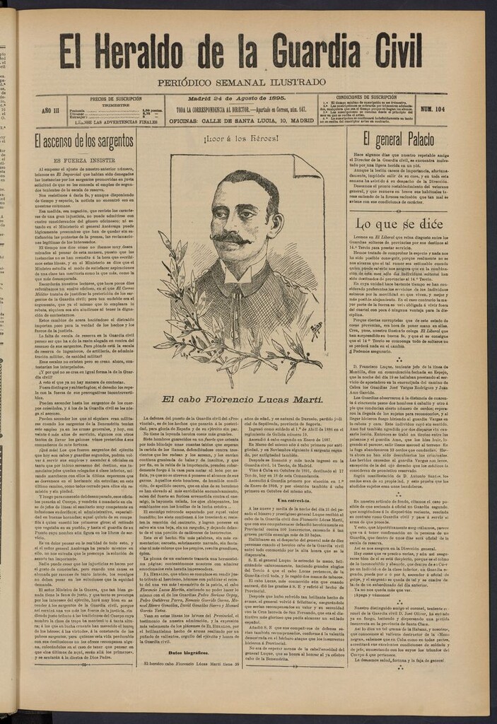 Miniatura de Heraldo de la Guardia Civil del 24 de agosto de 1895